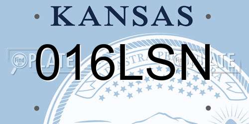 016LSN Kansas License Plate