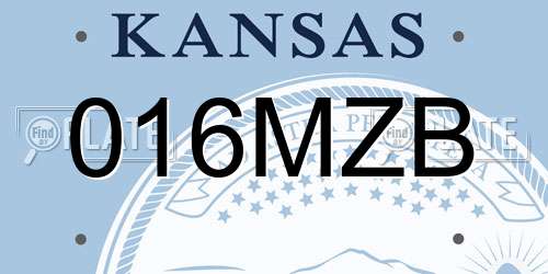 016MZB Kansas License Plate