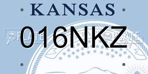 016NKZ Kansas License Plate