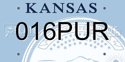 016PUR Kansas License Plate