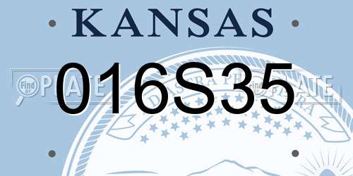 016S35 Kansas License Plate