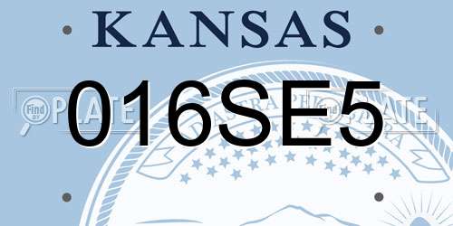 016SE5 Kansas License Plate