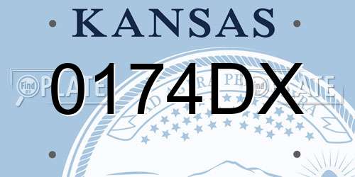 0174DX Kansas License Plate