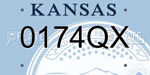 0174QX Kansas License Plate