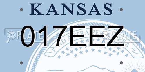 017EEZ Kansas License Plate