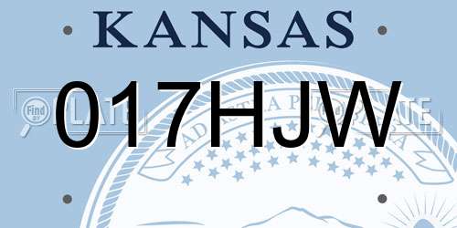 017HJW Kansas License Plate