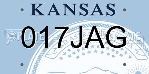 017JAG Kansas License Plate