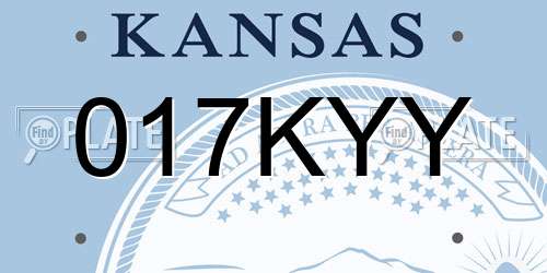 017KYY Kansas License Plate