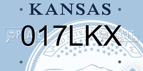 017LKX Kansas License Plate