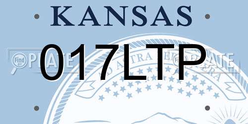 017LTP Kansas License Plate