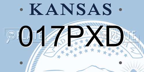 017PXD Kansas License Plate