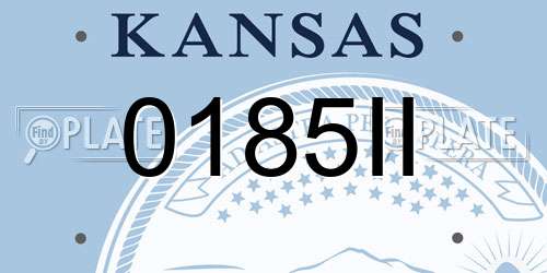 0185II Kansas License Plate