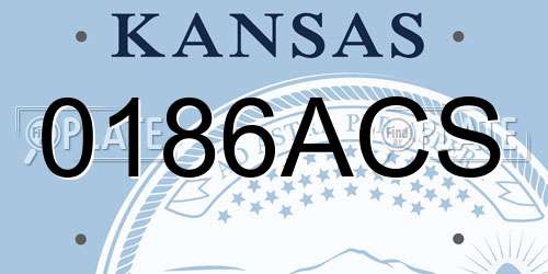 0186ACS Kansas License Plate