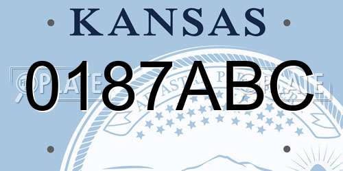 0187ABC Kansas License Plate