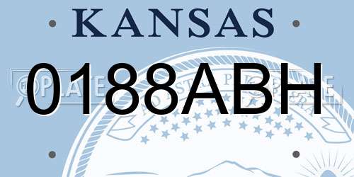 0188ABH Kansas License Plate