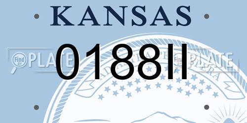 0188II Kansas License Plate