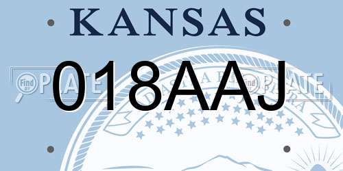 018AAJ Kansas License Plate