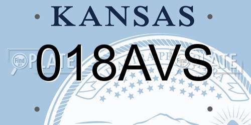 018AVS Kansas License Plate