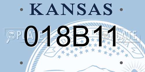 018B11 Kansas License Plate