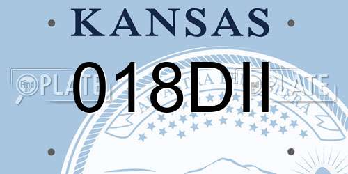018DII Kansas License Plate