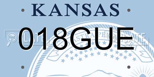 018GUE Kansas License Plate