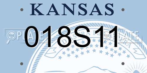 018S11 Kansas License Plate