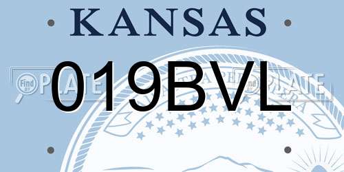 019BVL Kansas License Plate