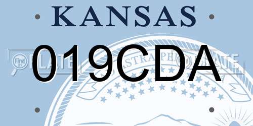 019CDA Kansas License Plate