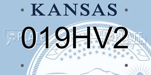 019HV2 Kansas License Plate
