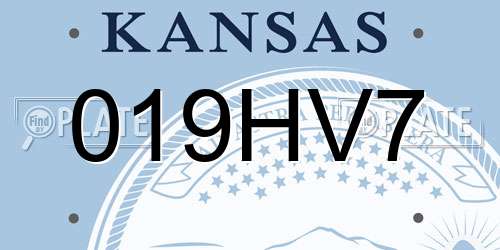 019HV7 Kansas License Plate
