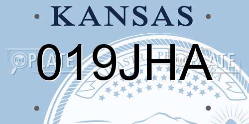 019JHA Kansas License Plate