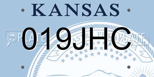 019JHC Kansas License Plate