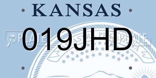 019JHD Kansas License Plate