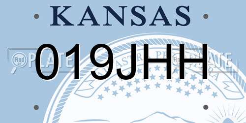 019JHH Kansas License Plate