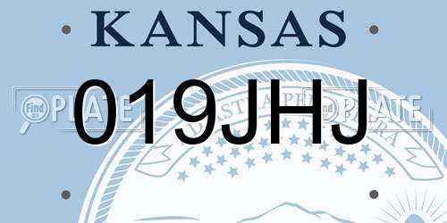 019JHJ Kansas License Plate