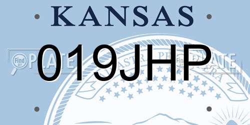 019JHP Kansas License Plate