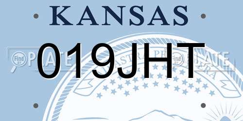 019JHT Kansas License Plate