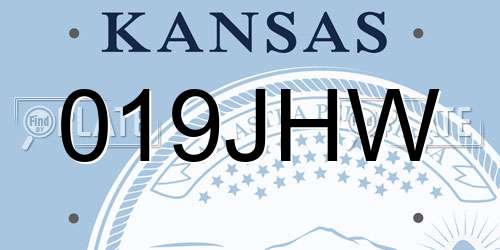 019JHW Kansas License Plate