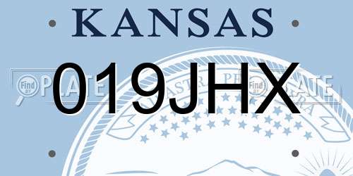 019JHX Kansas License Plate