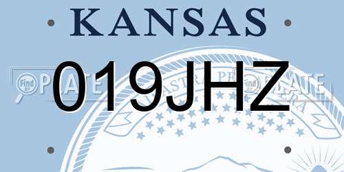 019JHZ Kansas License Plate