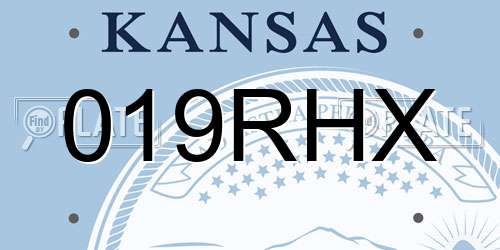 019RHX Kansas License Plate