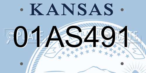 01AS491 Kansas License Plate