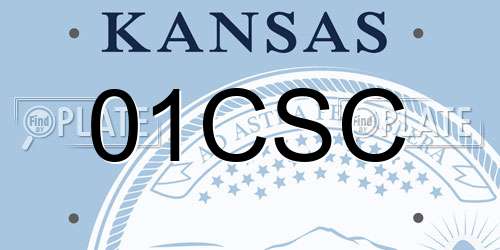 01CSC Kansas License Plate