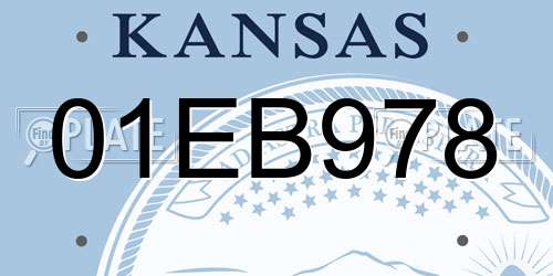 01EB978 Kansas License Plate