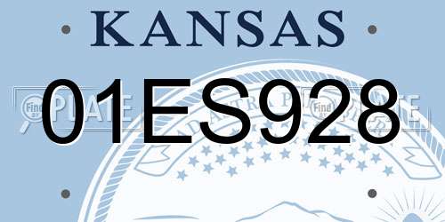 01ES928 Kansas License Plate