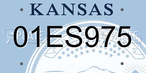 01ES975 Kansas License Plate