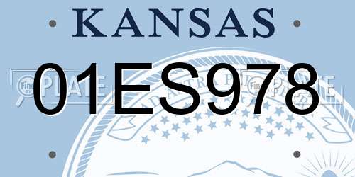 01ES978 Kansas License Plate