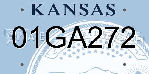 01GA272 Kansas License Plate