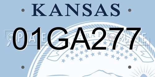 01GA277 Kansas License Plate