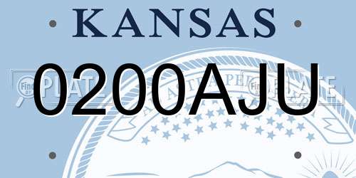 0200AJU Kansas License Plate